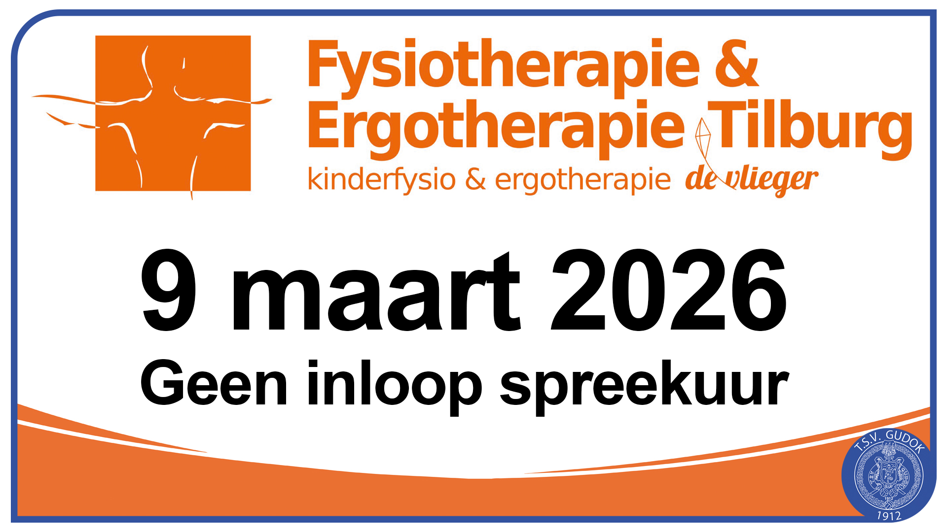09-03-2026 Geen inloop Sportspreekuur.