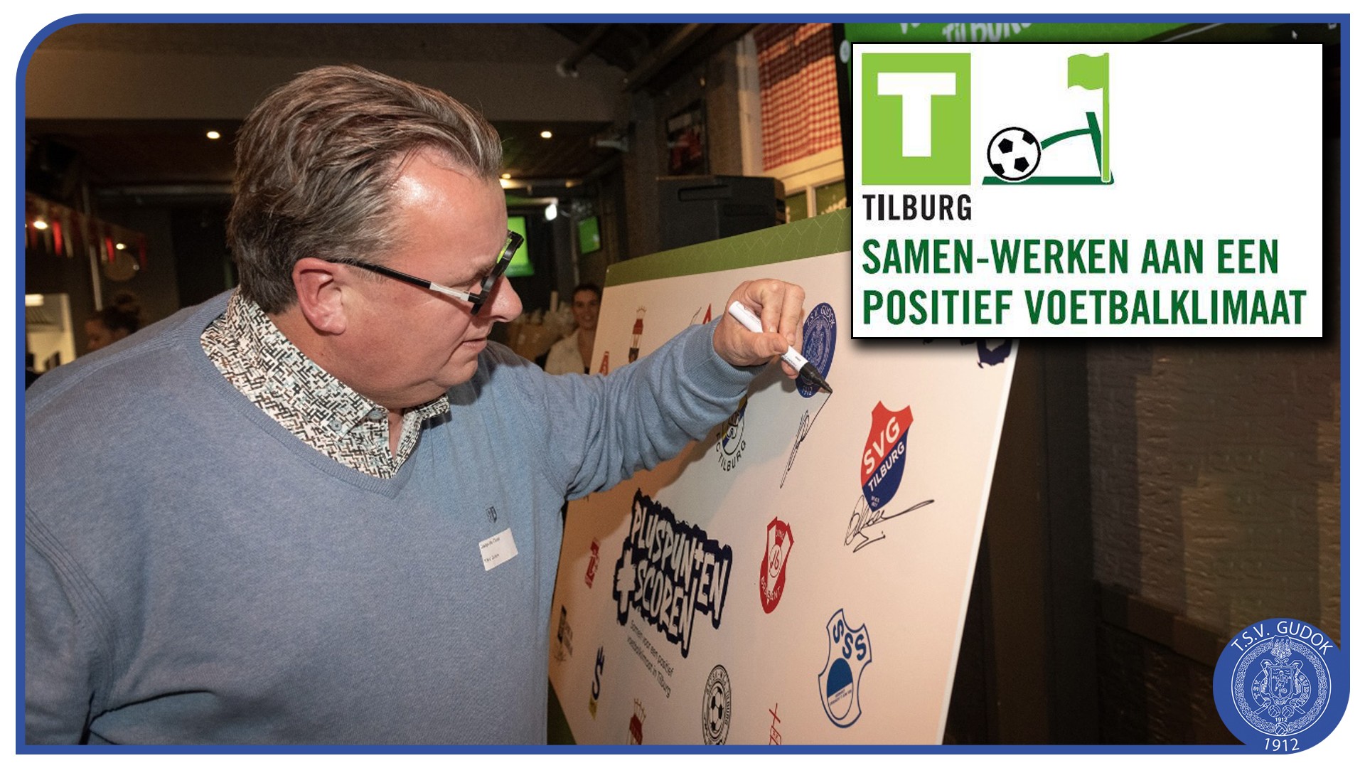 Tilburgse voetbalclubs tekenen vernieuwd convenant voor positief voetbalklimaat.